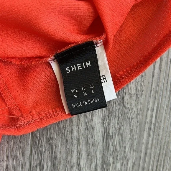 SHEIN Orange and Gold Boho Vneck Top Size M - Picture 6 of 10